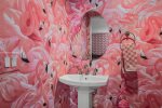 Fourth Bathroom Located off of Game Room Is The Flamingo Powder Room